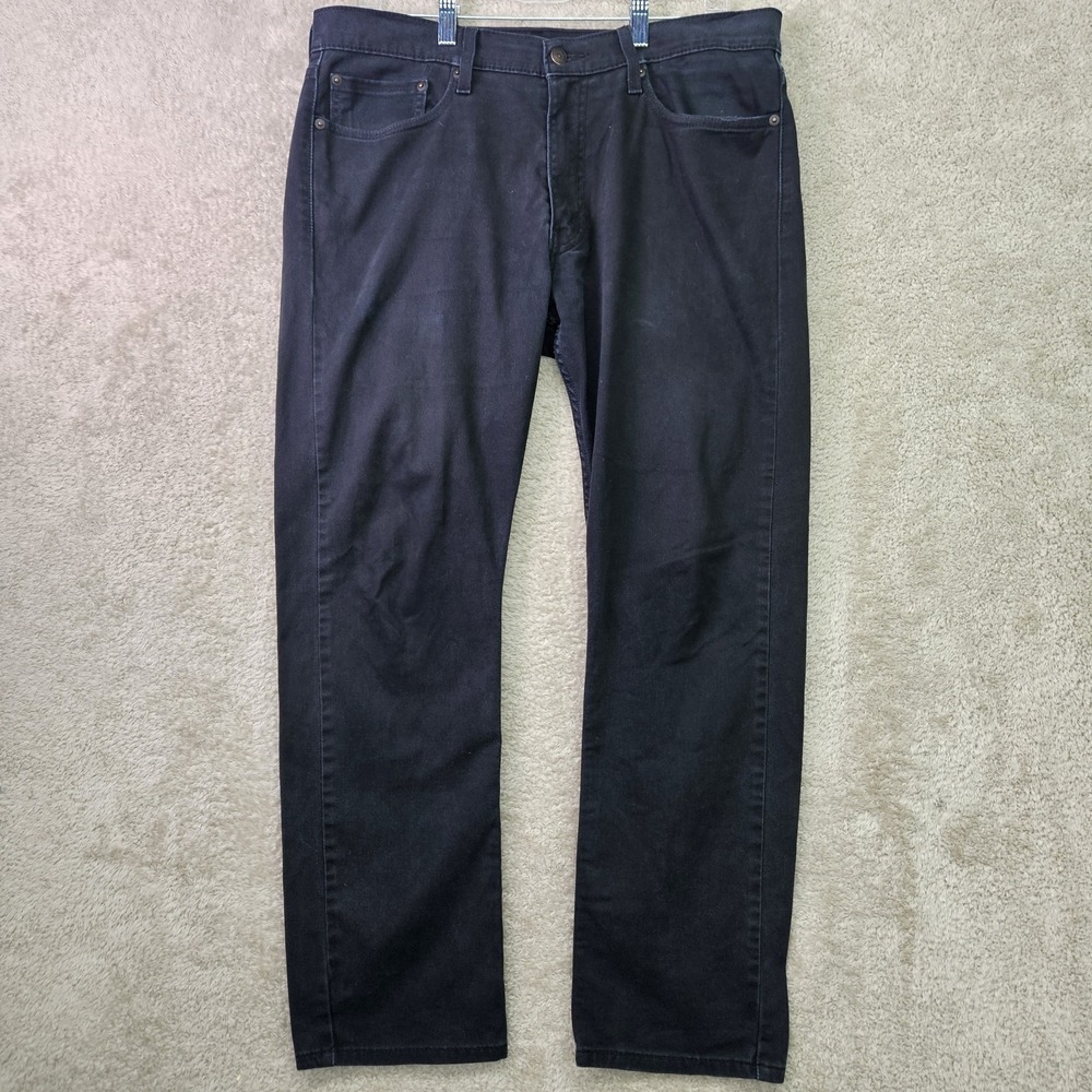 Levi's 513 Slim‎ Straight Jeans Mens W34 L30 Jet Black Stretch Denim 34x30